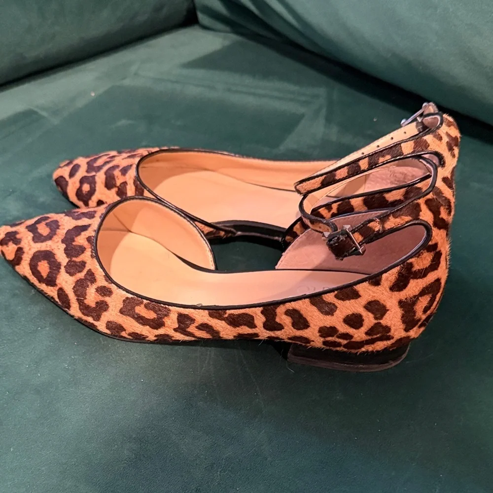 Franco Sarto Animal Print Flats with Ankle Strap - Picture 3 of 5